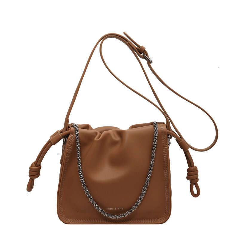 for Women with High-End French Style, Underarm Chain Drawstring Cloud Small Square Bag, Unique Niche Shoulder Crossbody Bag