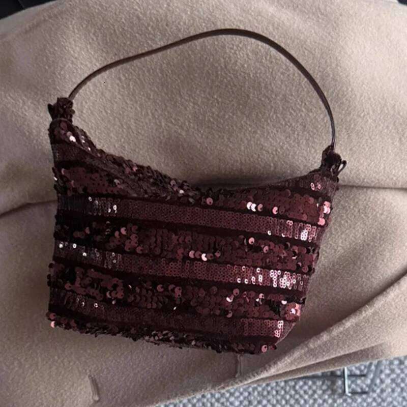Sequined Veet Patchwork Women's Fashionable and High-quality Handbag Single Shoulder Crossbody Bag