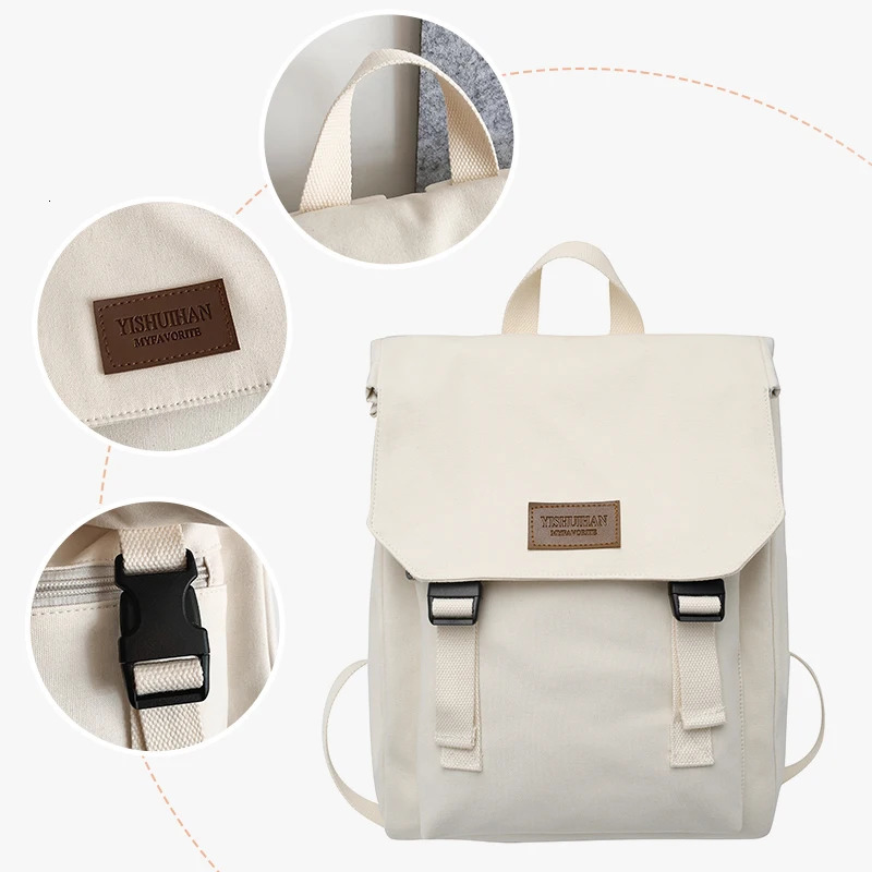 Canvas Schoolbag Female College Student Junior High School High School Student Large Capacity Backpack Backpack 250717