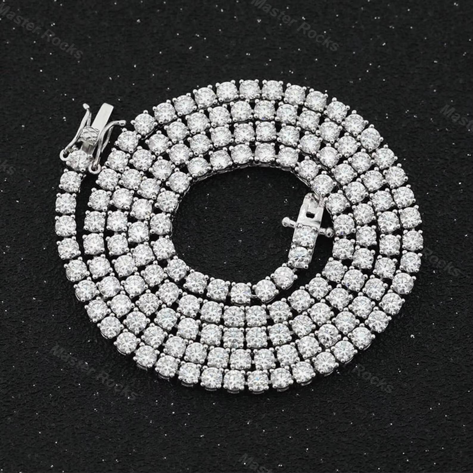 14k Gold Jewelry for Men Women Vvs Moissanite Tennis Chain 3mm Cluster Tennis Chain Necklace