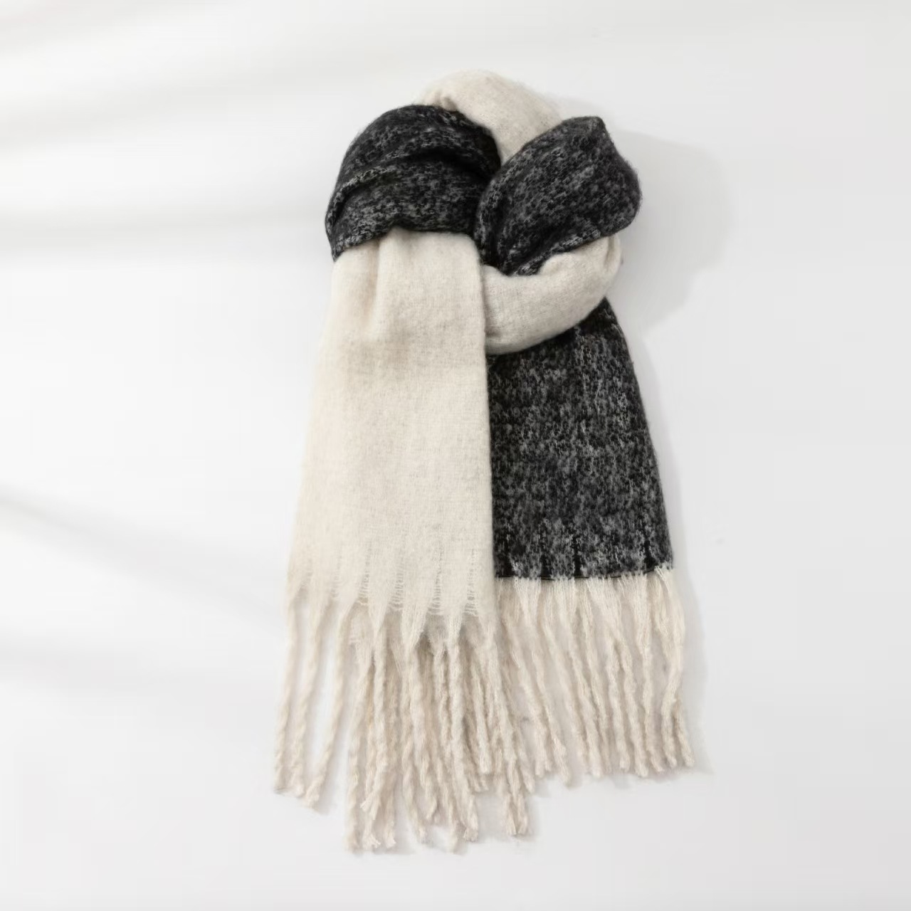 T1258 solid color warm scarf for women autumn and winter all-match wool soft glutinous couple Korean version college style all-match Japanese trendy s