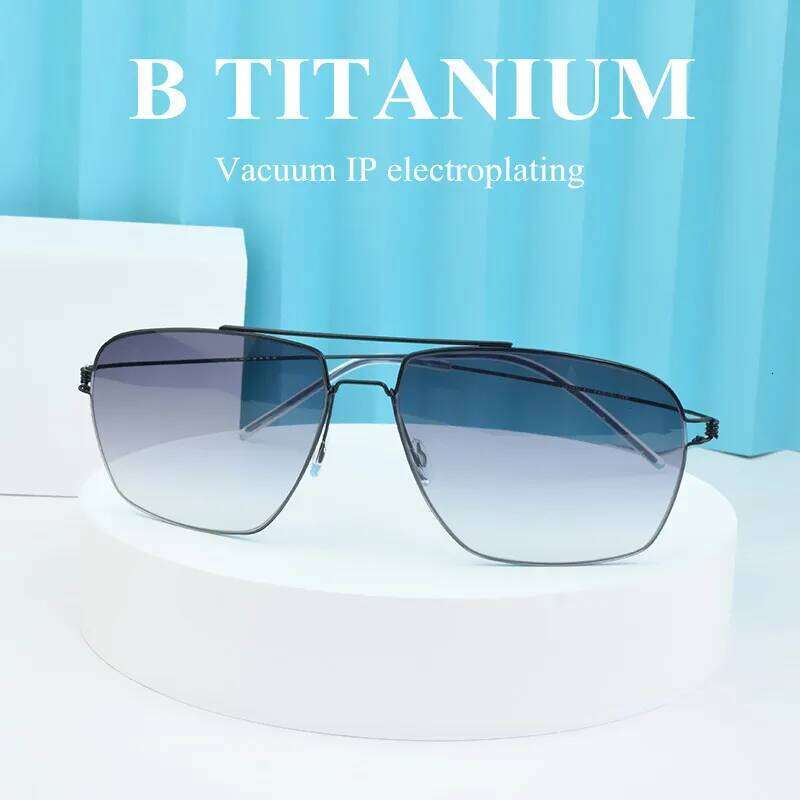 Titanium Retro frame ultra light non polarizing square glasses UV400 men's sunglasses 2025 women's outdoor sports