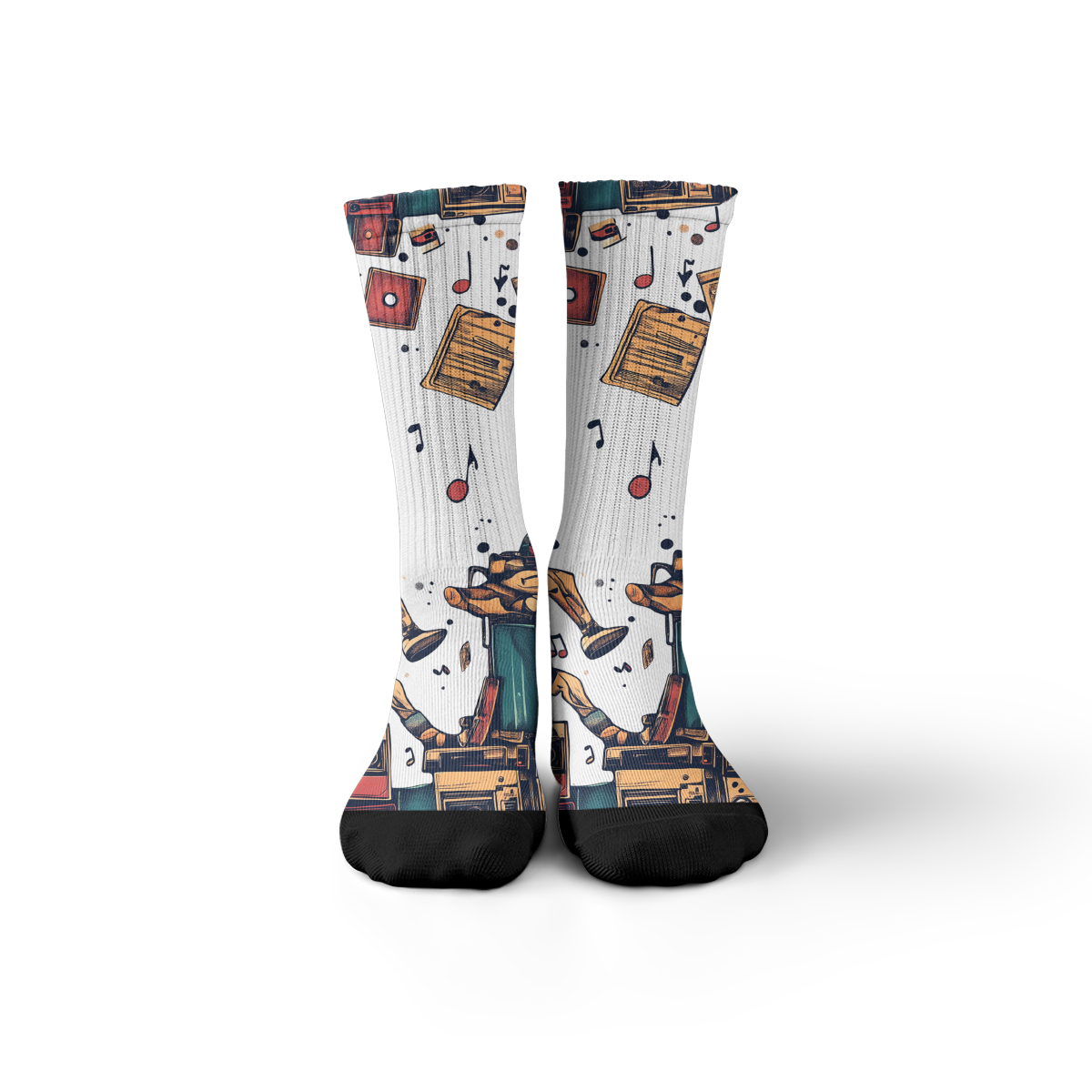 Retro Music Player & Note Unisex Tube Sock C069