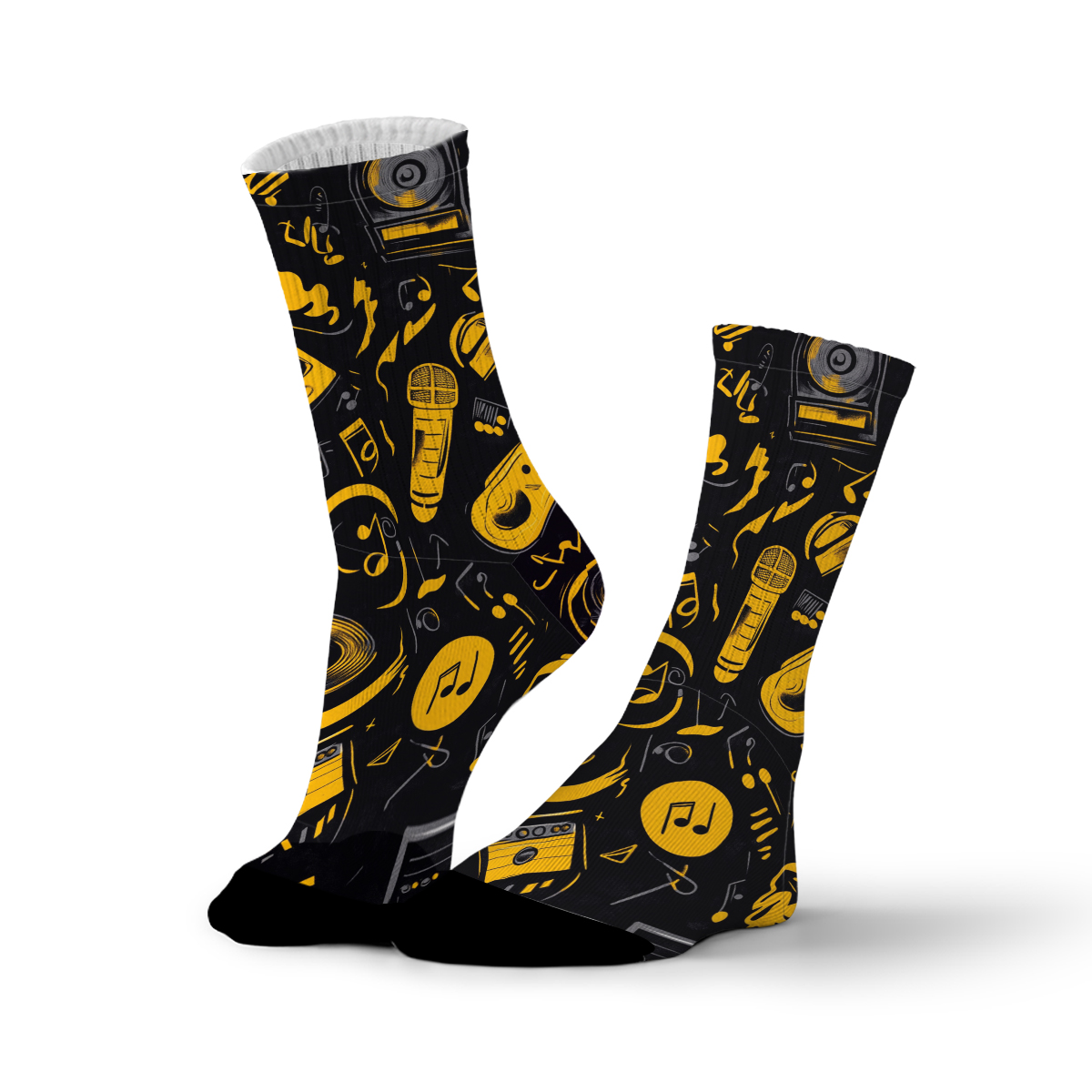 Vintage Music - Themed Pattern Unisex Tube Sock C070