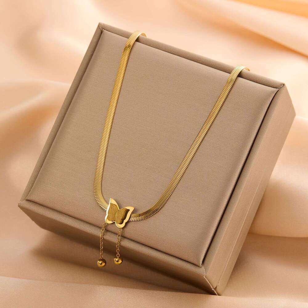 Fashion New Style Dia-Studded Titanium Steel designer Necklace for Women Versatile Ins Internet Celebrity Liht Clavicle Chain Eleant Hih-End Feel