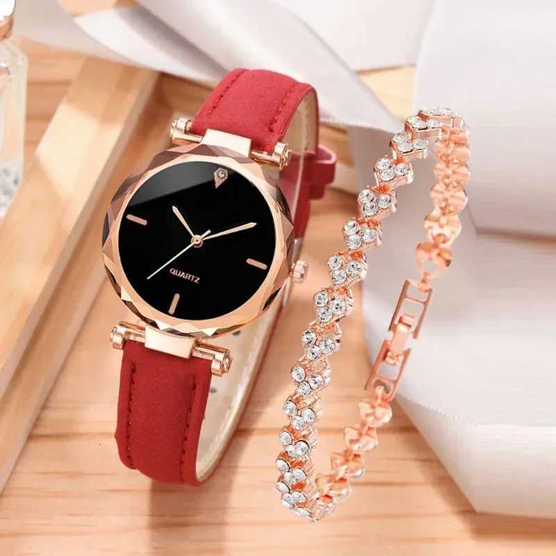 2PCS Set Luxury Watch Women Bracelet Rhinestone Fashion Wristwatch Female Casual Ladies Watches Bracelet Set Clock W250718