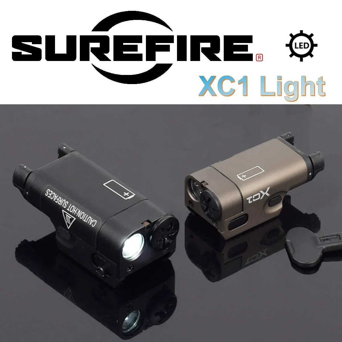 Surir SF XC1 Tactical D Flashlight Upgrade Metal Pistol Scout Torch Glock 17 18C 19 Airsoft Weapon Gun Light FlashlightXJ250718