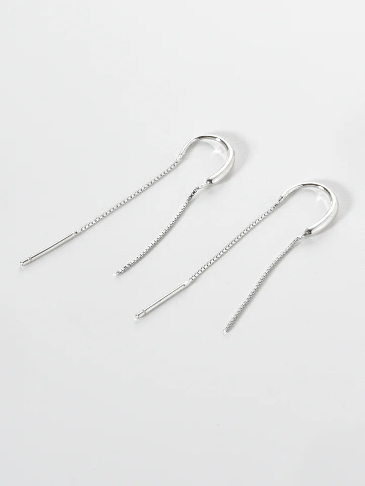 DPLAOPA 925 Sterling Silver Long Chain Drop Earring Fine Simple Delicate Party Birthday Gift Jewelry For Women 250715