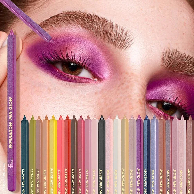 24Color Optional Eye Shadow Slim Tip Soft Eyeliner Gel Pencil High Gloss Shimmer Matte Highlighter Makeup Pen With sharpener 250717
