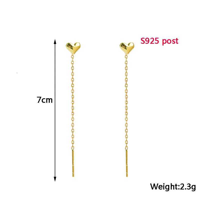 Gold Color Heart Ear Line for Women Temperament Long Tassel Earrings Silver Color Links Girls Korean Fashion Metal Earrings XJ250718