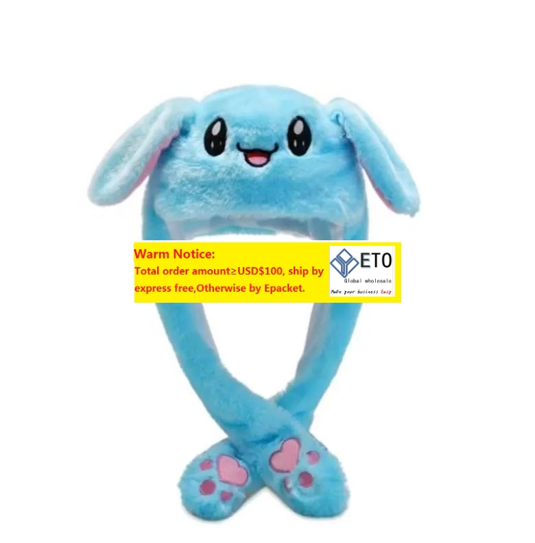 Light Up Wild Animal Plush Hat with Moving Ears Led Flashing Jumping Warm Cap Halloween Christmas Birthday Favor Fits Kids Adults ZZ