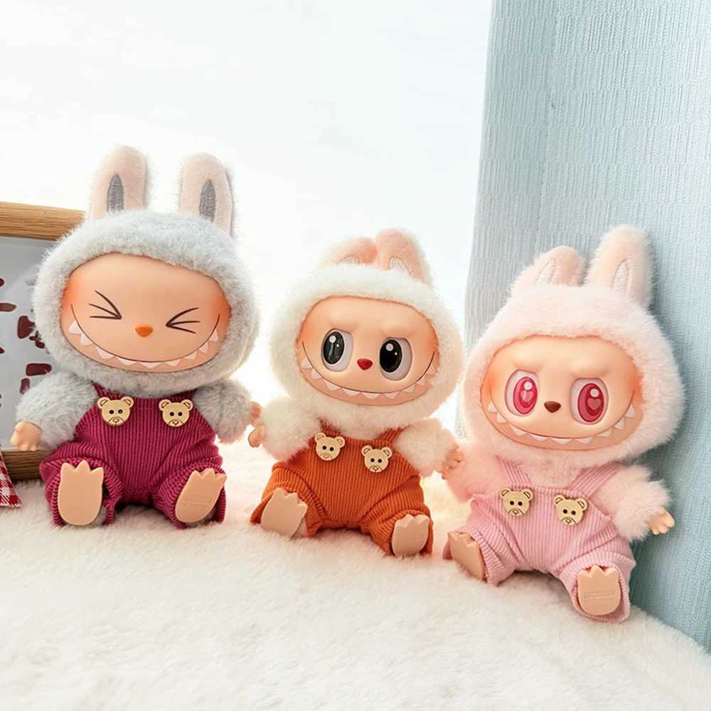 For Labubu Clothes Mini Doll Outfit Accessories for 15-17cm Labubu Doll Idol V1 V2 Bear Overalls T-shirt Set Clothing Gift y250719