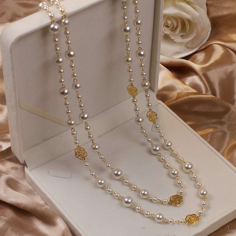Light Autumn Winter Multi-layer Women's Sweater Chain Pearl Necklace Trendy Niche Accessories