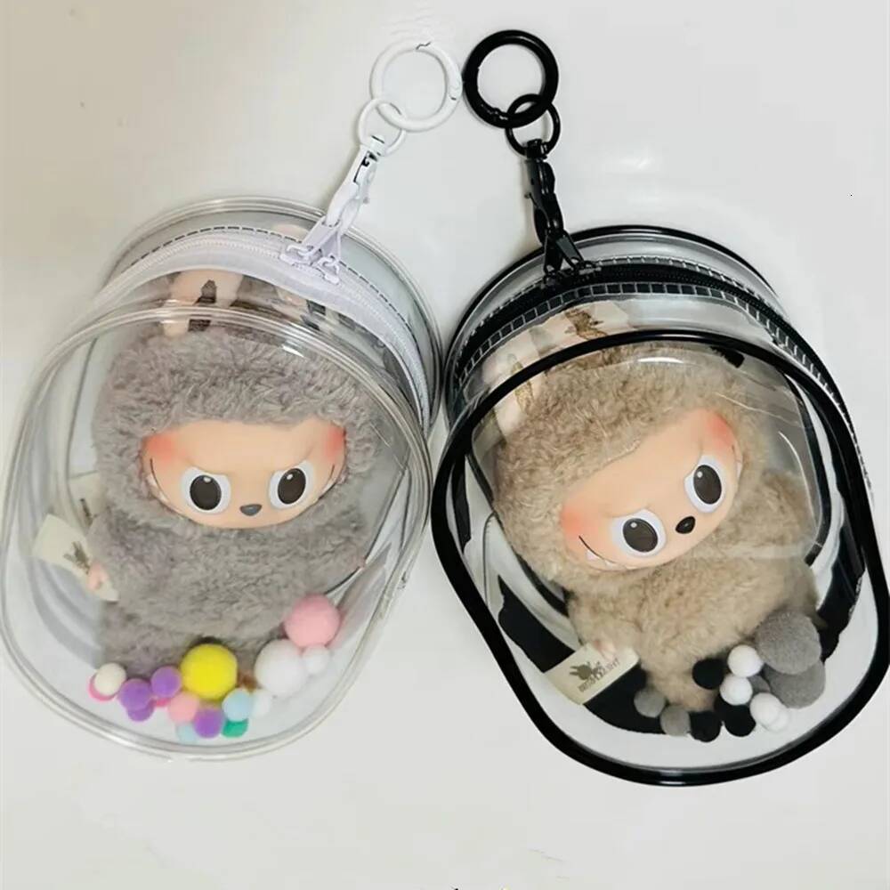 Hot Sale Doll Transparent Plush Dolls Pouch Double Zippers Key Storage Keychain Bag Mystery Organizer Box