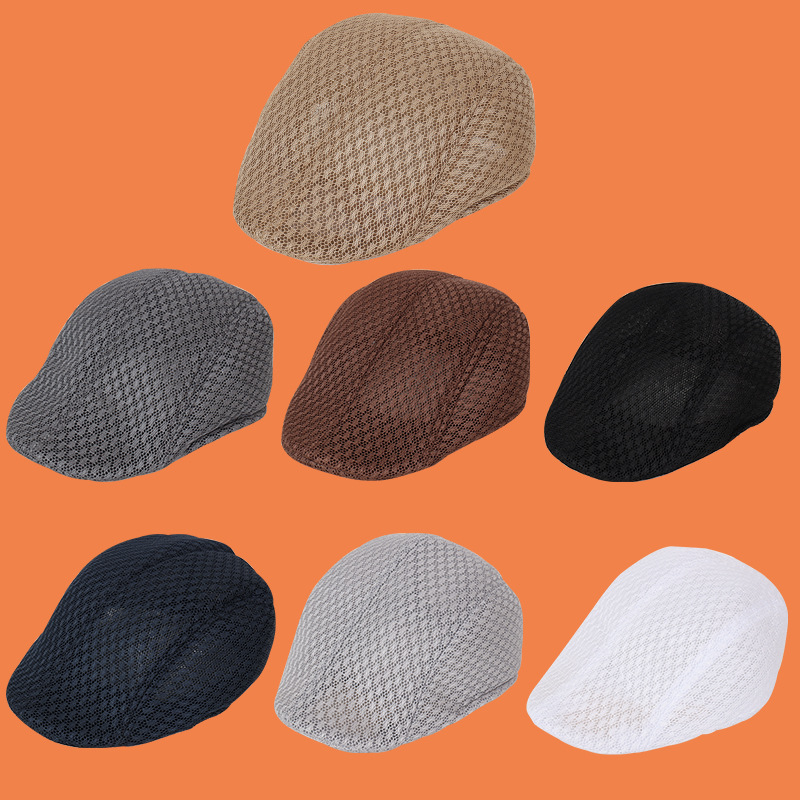 Spot supply: Plum blossom mesh duckbill hat, summer outdoor sun shading old man hat, mesh hat, middle-aged and elderly