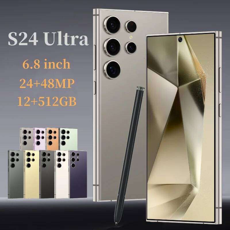 Global Vision S24 Ultra Smartphone 5G Android 5800Mah 8Gb RAM 512G ROM 6.8Inch 1920X1080hd 24+48Mp Mtk10 4G Network Mobile Phone