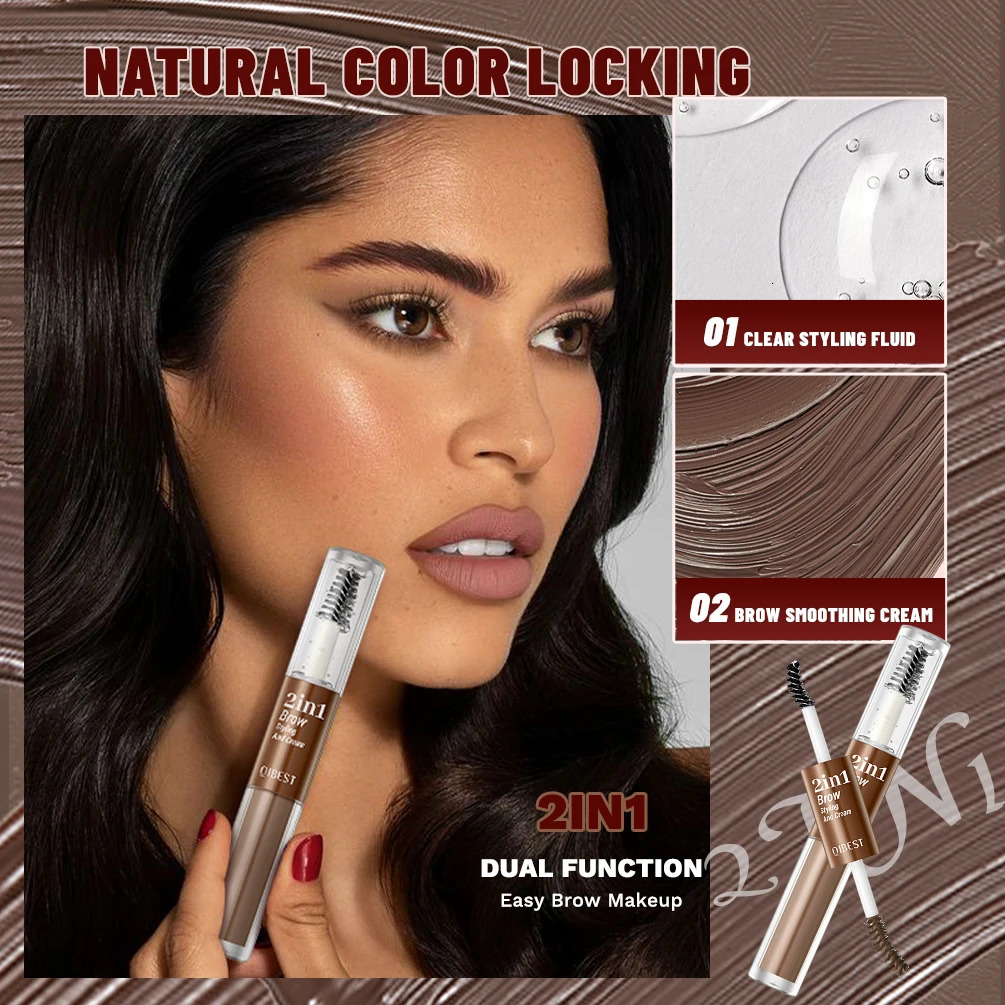 Double-head Eyebrow Styling Cream Waterproof 3D Eyebrow Tattoo Tint Setting Gel Wild Brow Pomade Quick-drying Cosmetics 250712