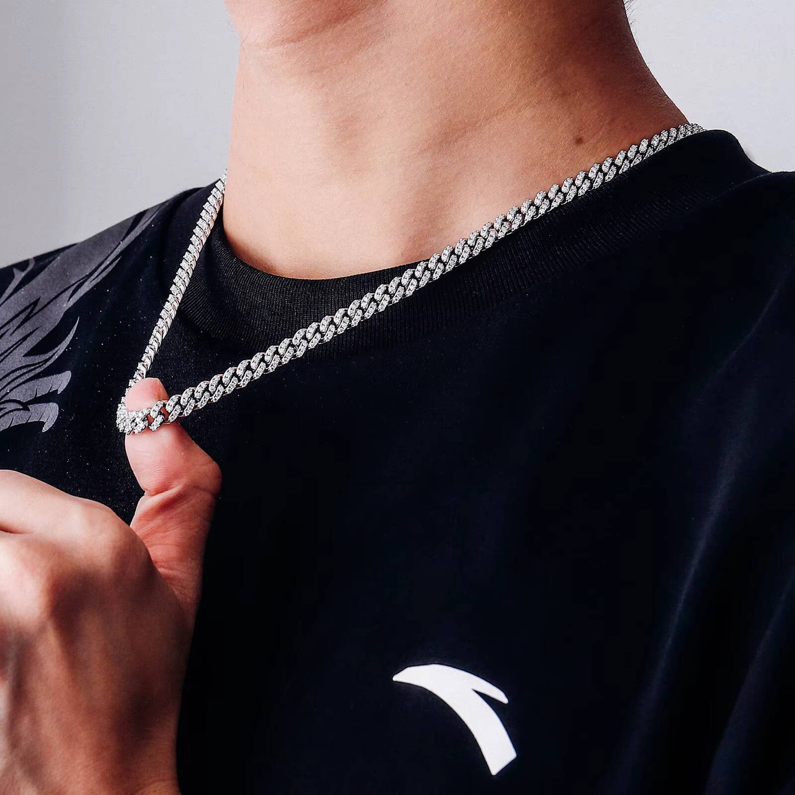 VVS Diamond 6mm S925 Silver GRA Moissanite Pass Diamond Tester Necklace Mans Hiphop Cuban Link Chain for Fashion Jewelry
