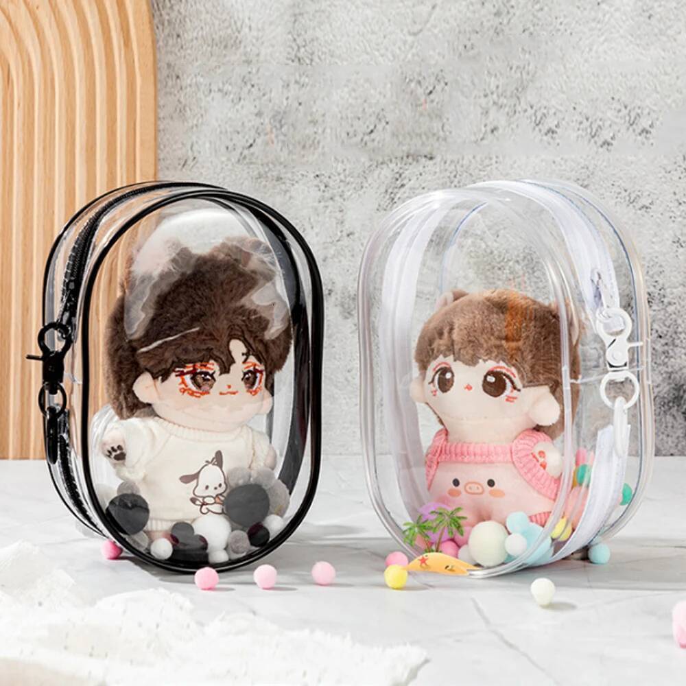 Hot Sale Doll Transparent Plush Dolls Pouch Double Zippers Key Storage Keychain Bag Mystery Organizer Box