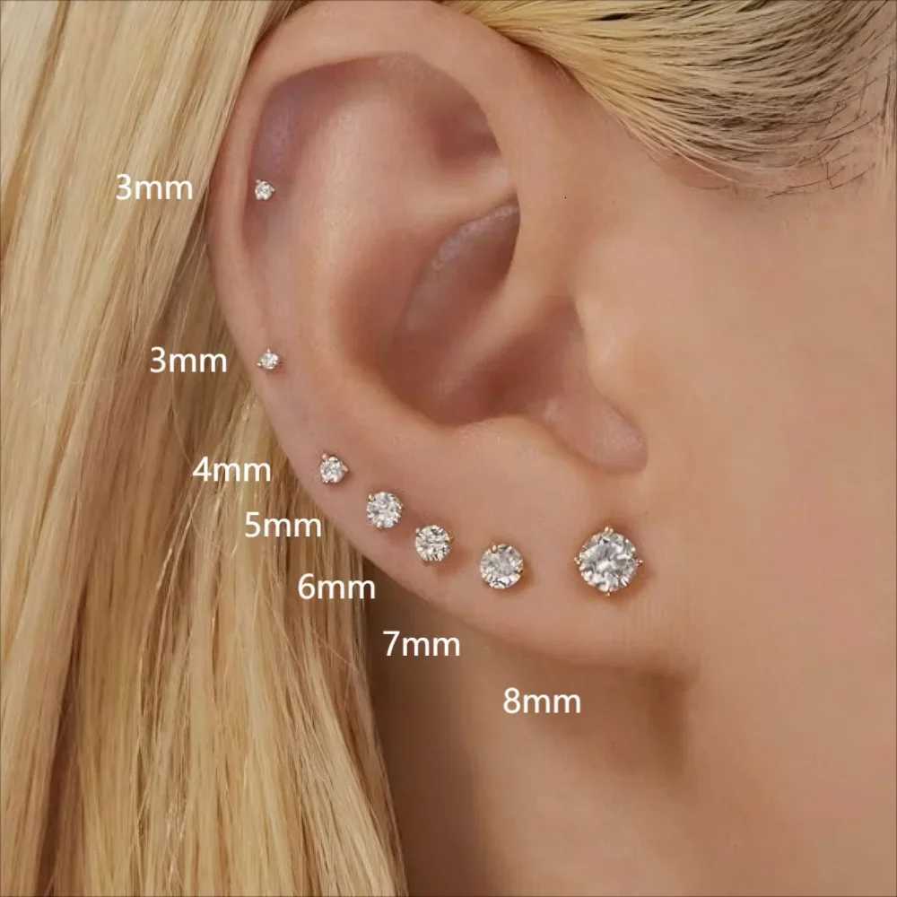 20G 3-8mm Tiny Stainless Steel Flatback Stud Earrings for Women Men Cartilage Tragus 0.8mm Piercings JewelryXJ250718