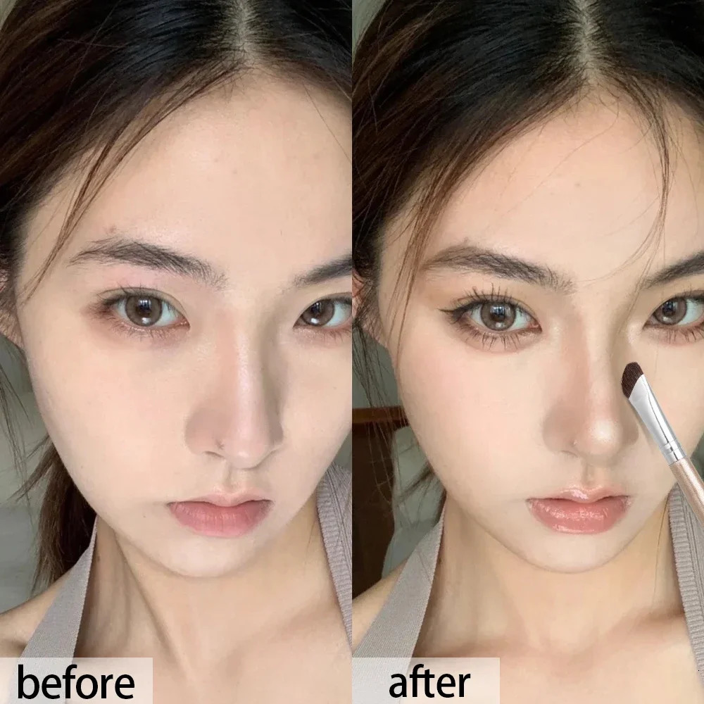 Flat Angled Nose Shadow Makeup Brushes Professional Soft Eyeshadow Contouring Beauty Cosmetics Tools 250714