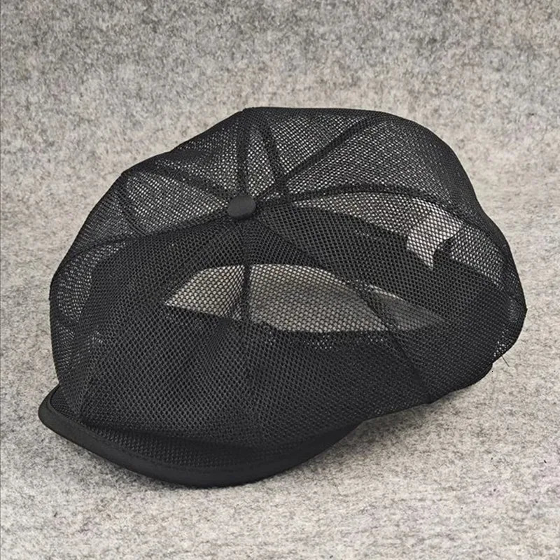 2024 Spring Summer Cool Mesh Beret Octagonal Hat Women Dad Ivy Cap Man Big Size sboy Caps M L XL 250712