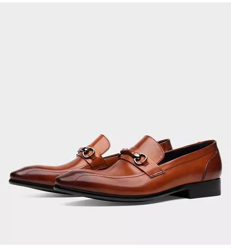 British pointed toe leather men's genuine leather British business formal wear men's shoes wedding shoes