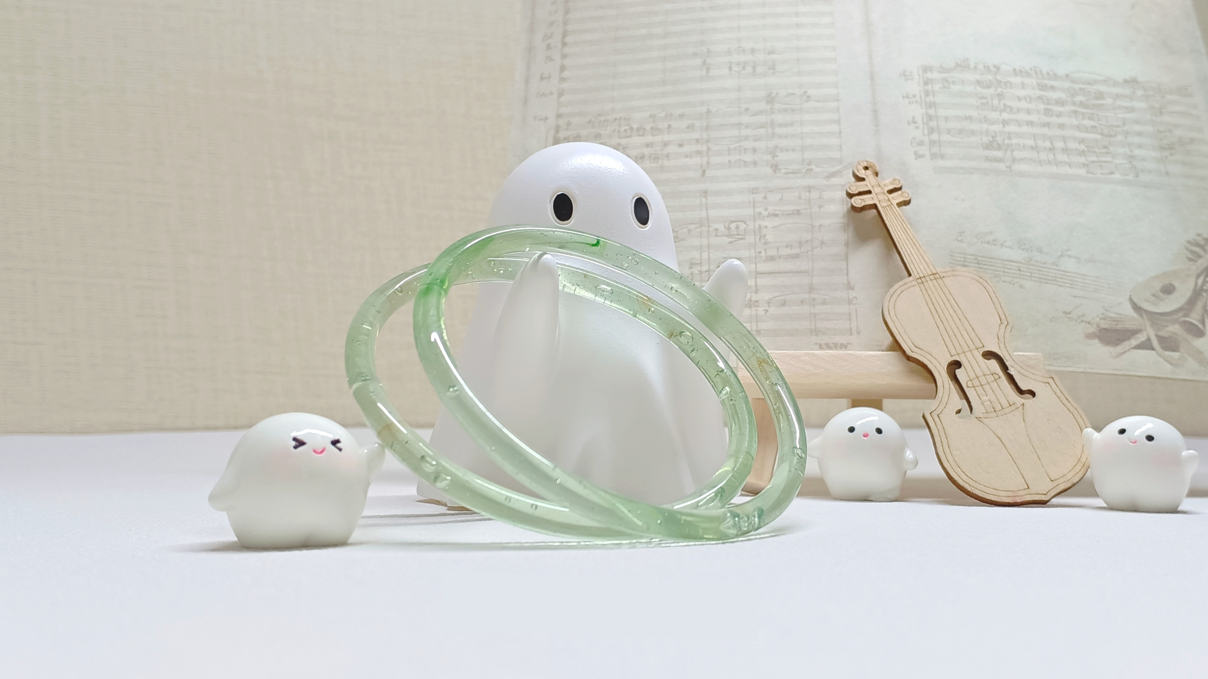 Xiling "Jingle Bells & Jade Water" Artistic Glazed Glass Earrings/Pendant - Original Design Jewelry