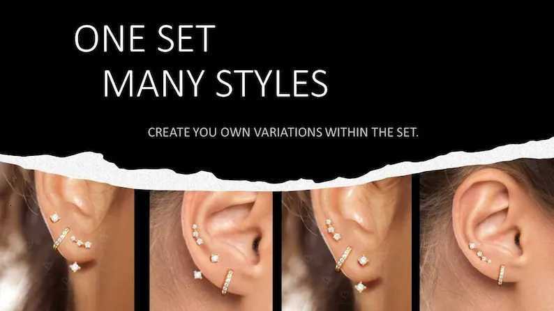 925 Silver Needle Minimalist Earrings Set Hoop Ear Climber for Multiple Piercings Dainty Everyday Ear Stack Gifts for Women Girls XJ250718