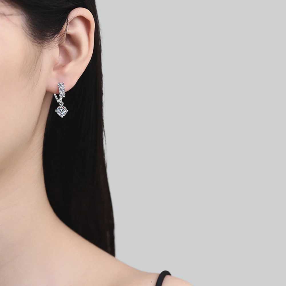 1 Certified Moissanite Drop Earrings for Women Lab Diamond Wedding Fine Jewelry S925 Sterling Silver Diamond Earring XJ250718
