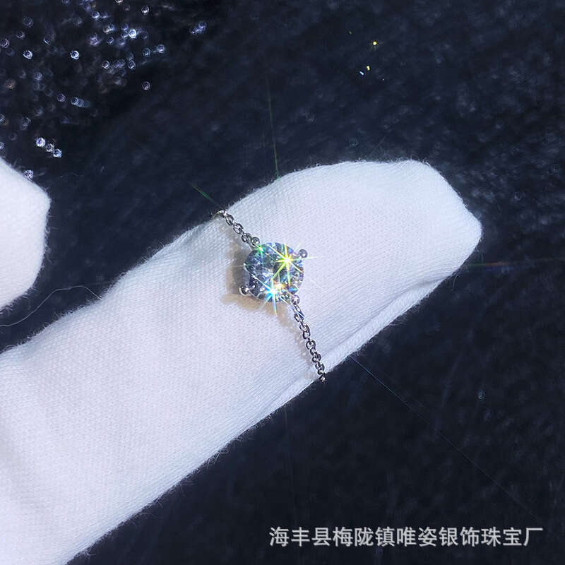 Trendy Mermaid Moissanite S Sterling Silver Adjustable Design Niche Light Luxury Women's Ring 25f