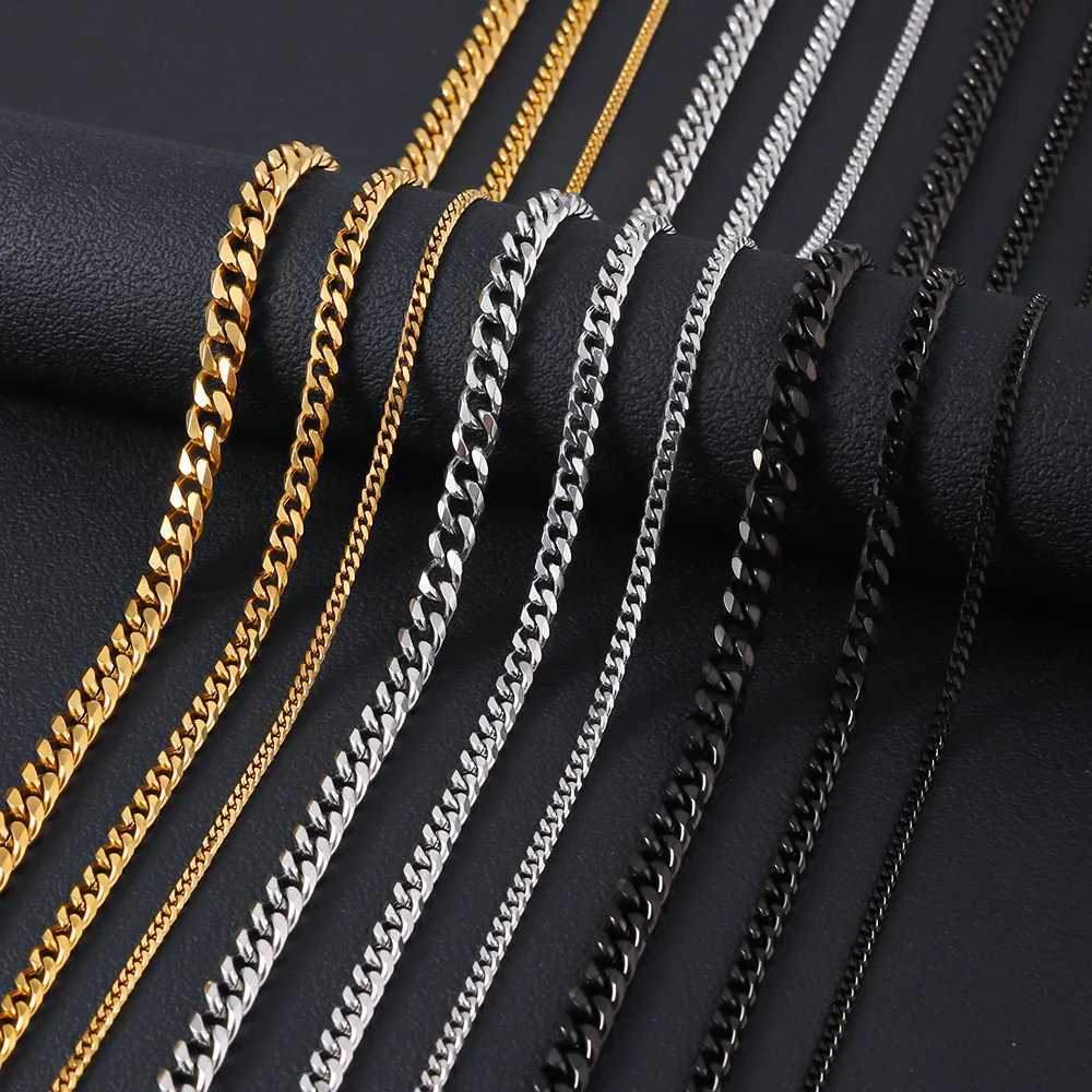 316L Stainss Steel Cuban Link Chain Necklace For Men Wen Neck Choker Accory Jewelry M-12MM Thick W250718