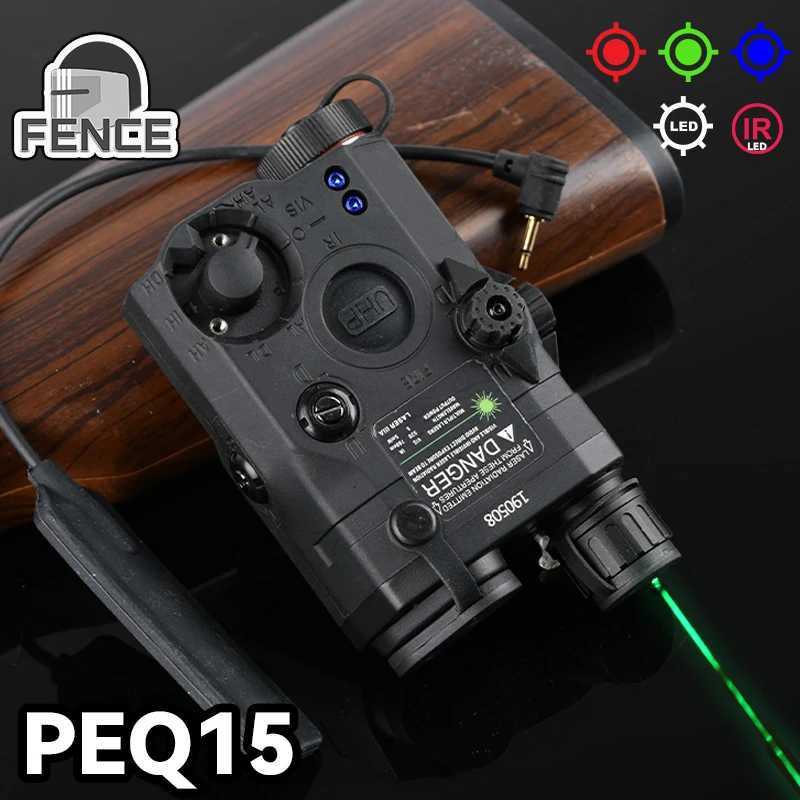 Tactical Airsoft PEQ15LA5C Red Dot Green Blue IR Fill Light Laser Indicator Optic Weapon Scout Light D Strobe Flashlight XJ250718