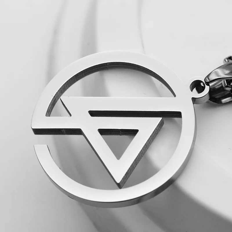 Fashion Geometric Pendant Men Necklace Square Round Tag Street Rock Wen Retro Titanium Steel Accessories Hot Sale W250718