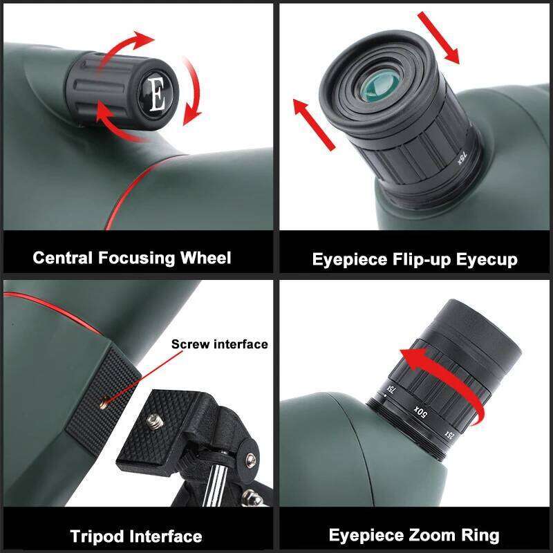 25-75x70 Spotting Scope 45 Degree Angled Zoom Telescope With Tripod Waterproof For Target Shooting Bird Watching Hunting