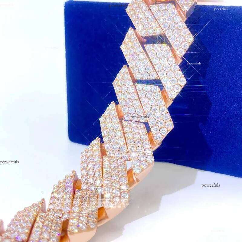 Lifeng Jewelry Hip Hop Iced Out Moissanite Gold Chunky Chain Necklace Miami Cuban Link