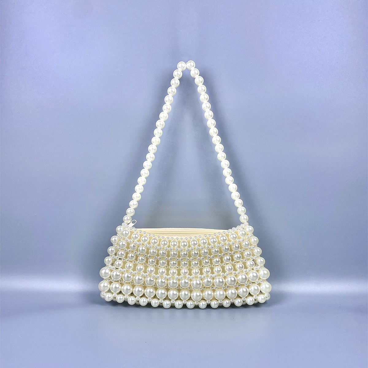 Beaded Handbag for Women Retro Fashion Designer Bags Shopping Handmade Woven One-shoulder Underarm Bag