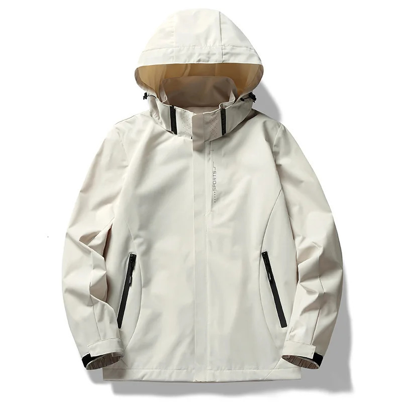 Outdoor Waterproof Windbreaker Mens Tactical Detachable Cap Camping Fishing Coat Spring plus size Casual Lightweight Jacket 250717