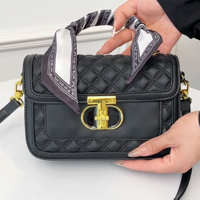 2025 New Fashion Buckle Women's Bag Popular Small Square Bag Handbag Satchel