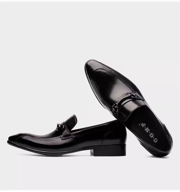 British pointed toe leather men's genuine leather British business formal wear men's shoes wedding shoes