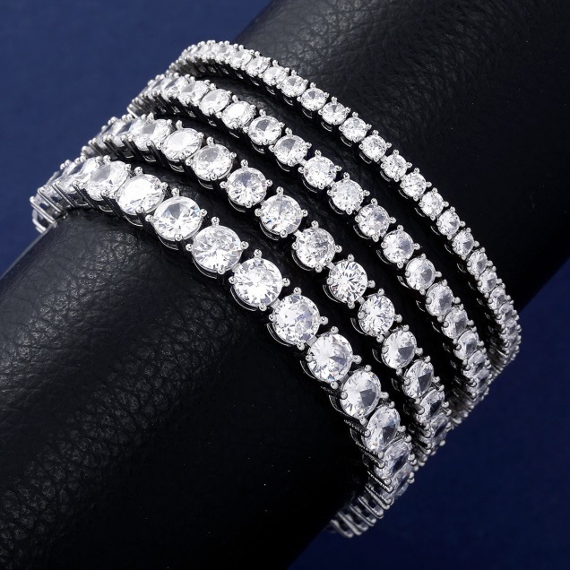 Luxury Jewelry Iced out VVS Moissanite Tennis Chain Men's Necklace Dainty Hip Hop Studded Jewelry Women's Bracelet Bling Bling High Quality