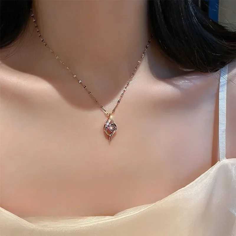 Purp Water Drop Simp Tpeent Versatile Titanium Steel Chain Does Not Fade with Your Necklace Pendant W250718