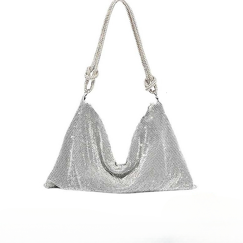 2025 Summer new women's shoulder crossbody bag new rhinestone handbag dinner bag rhinestone armpit bag single shoulder handbag new designer bag