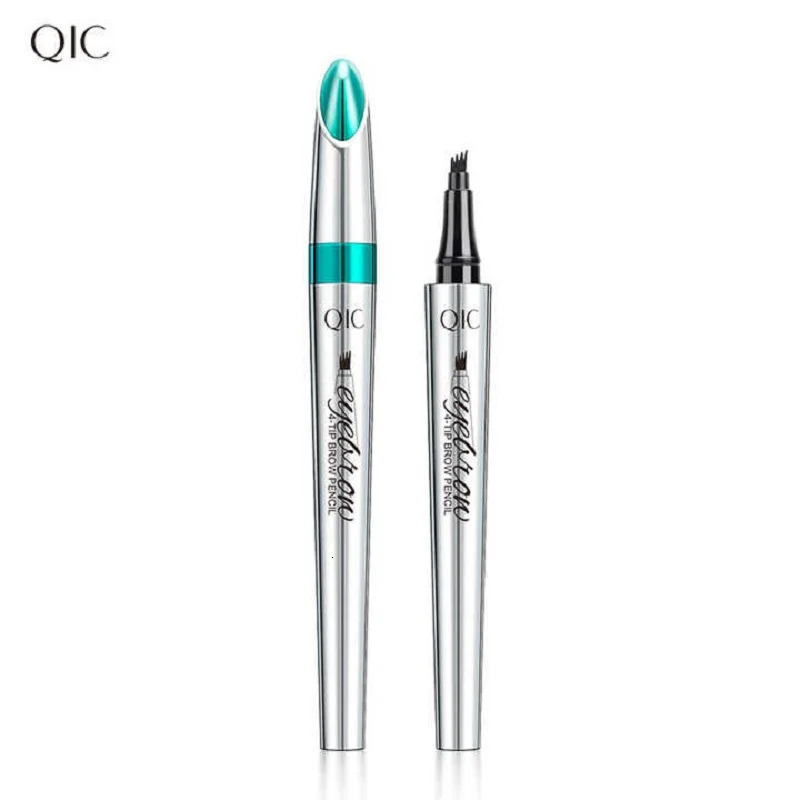QIC Four-Claw Sketch Eyebrow Pencil Black Brown Gray Liquid Eye Brow Pencil Waterproof Long Lasting 3d Microblading Eyebrow Pen 250712