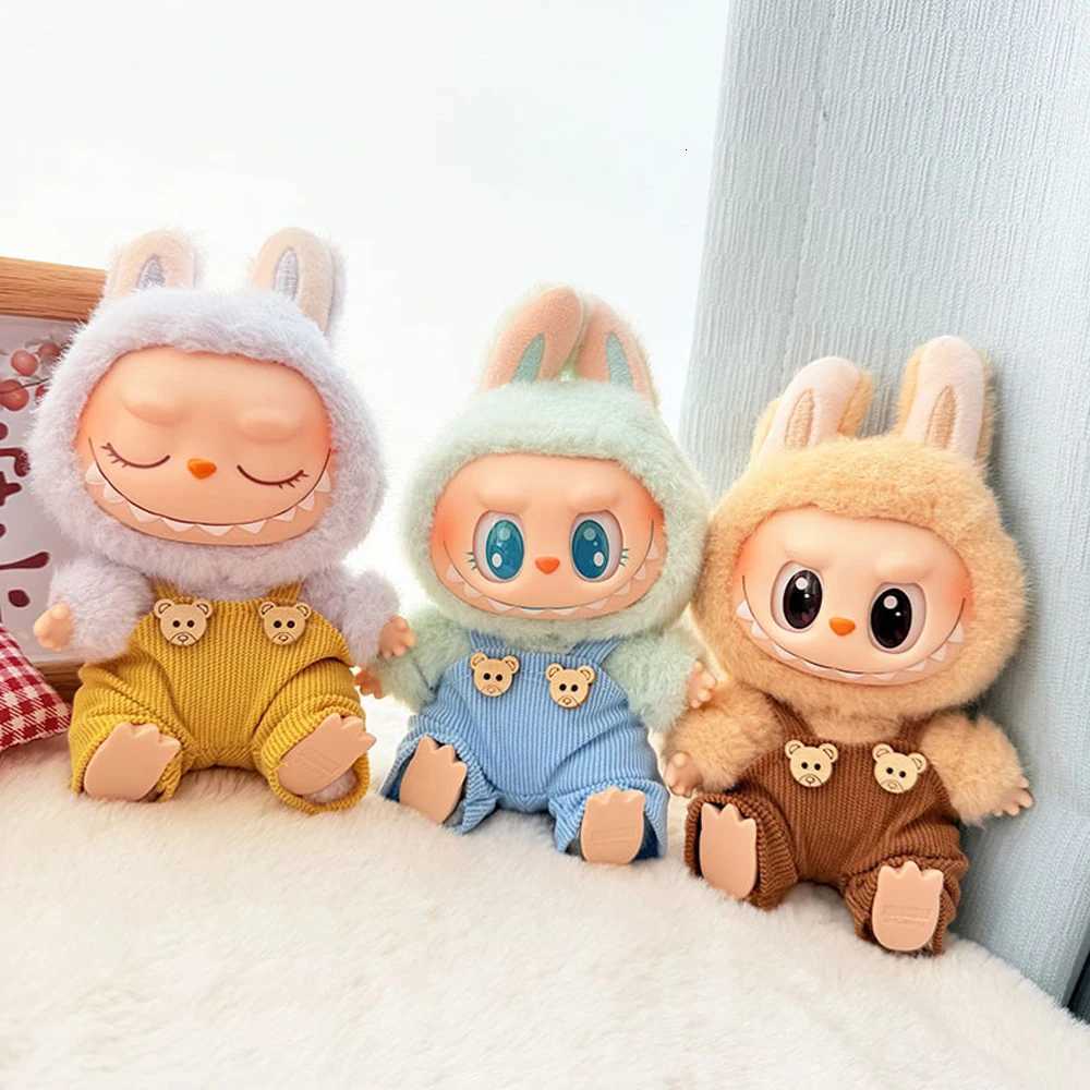 For Labubu Clothes Mini Doll Outfit Accessories for 15-17cm Labubu Doll Idol V1 V2 Bear Overalls T-shirt Set Clothing Gift y250719