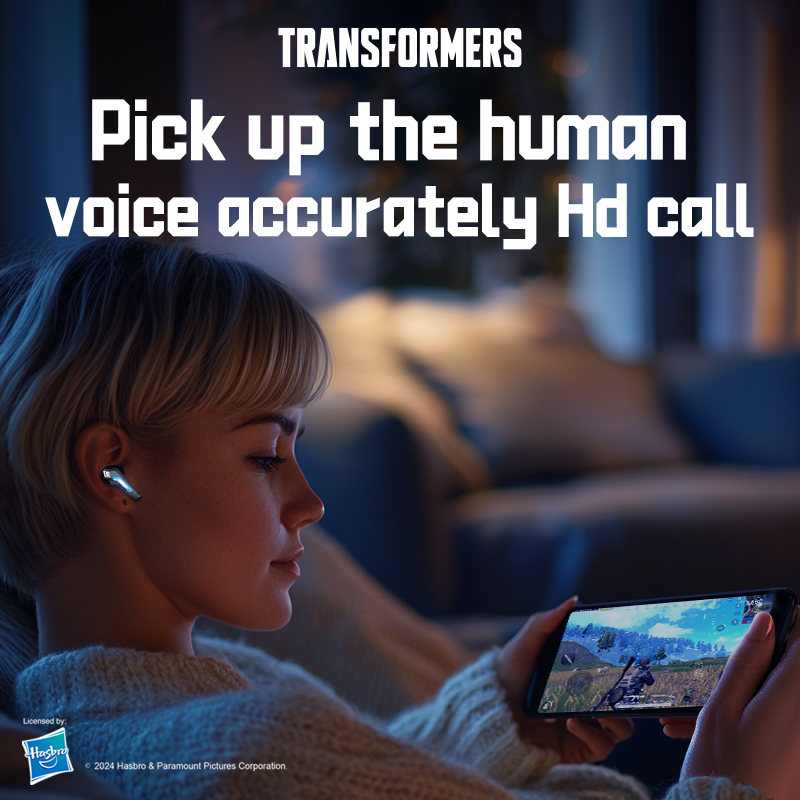 Transformers RGB Headphones fashion design TWS Bluetooth 5.4 Headset Long Endurance TF-T22 Low Latency Gaming Battery Display HIFI stereo Music Earbud