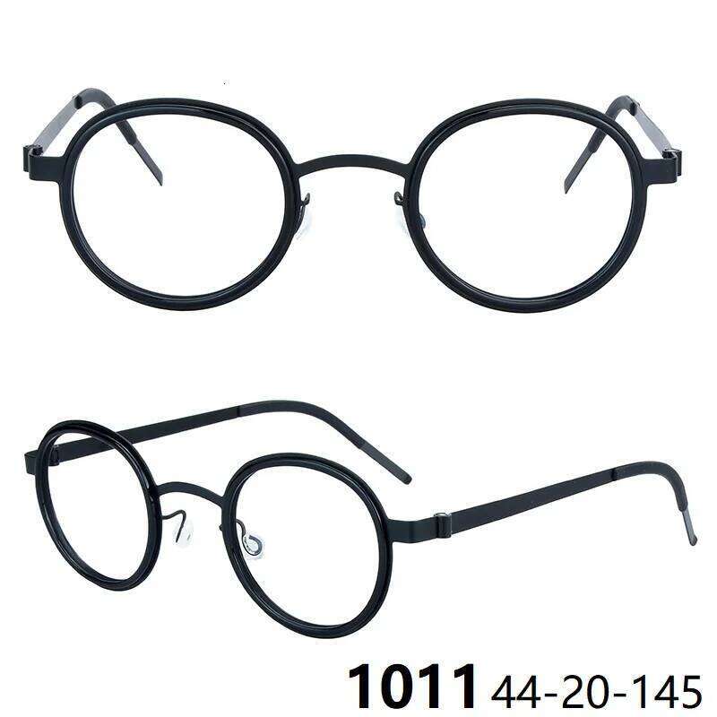Denmark Brand Glasses Frame Titanium Acetate Round Screwless Men Ultralight Women Eyeglasses Spectacles Eyewear 1011 Multicolour