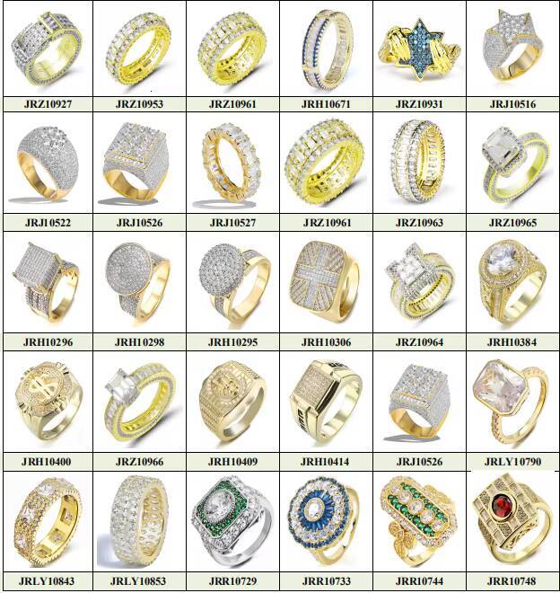 Jasen 925 Sterling Silver Hip Hop Moissanite Diamond Ring