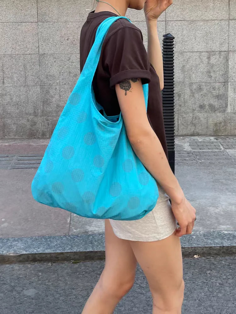 Polka Dot Shoulder Bag Front and Back Multi Back Tote Large Capacity Underarm Bags 250715