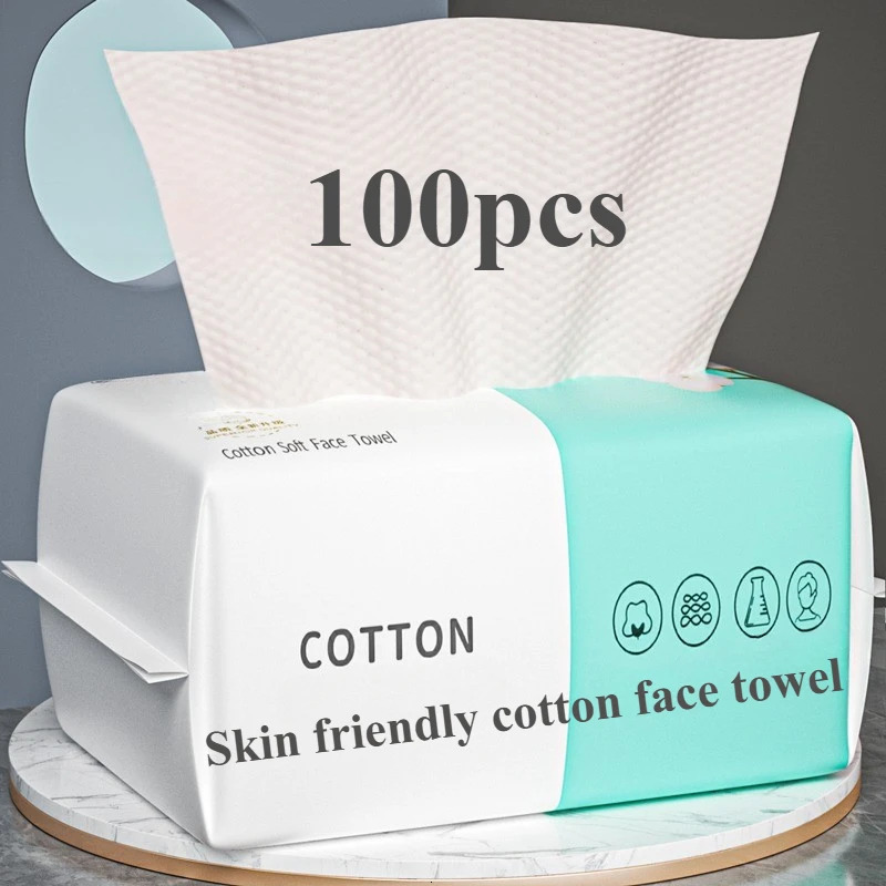 Reusable thickened face towel One pack of 50100 pieces per Travel cleanser wet dry makeup remover cotton soft fabric tool 250716